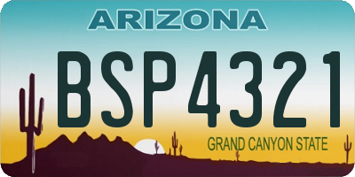 AZ license plate BSP4321