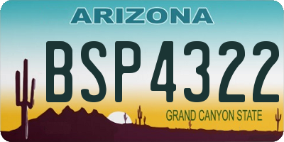 AZ license plate BSP4322