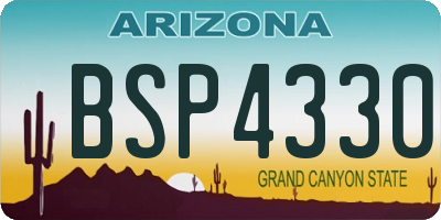 AZ license plate BSP4330
