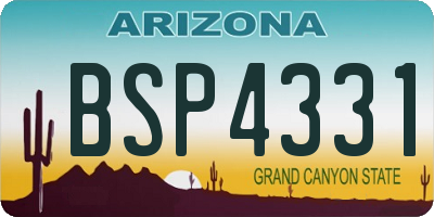 AZ license plate BSP4331