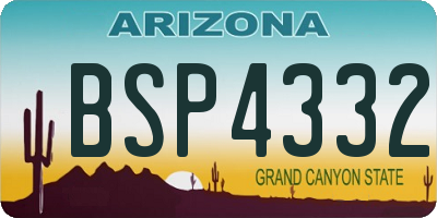 AZ license plate BSP4332