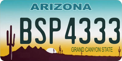AZ license plate BSP4333