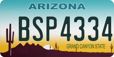 AZ license plate BSP4334