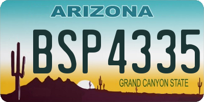 AZ license plate BSP4335