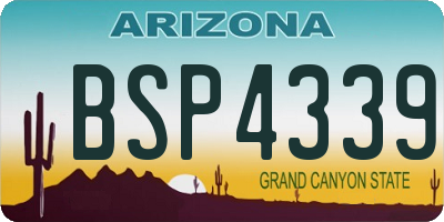 AZ license plate BSP4339
