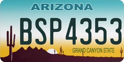 AZ license plate BSP4353