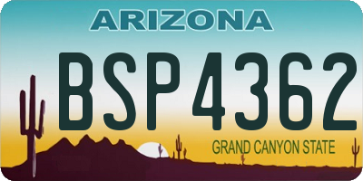 AZ license plate BSP4362
