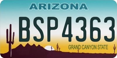 AZ license plate BSP4363