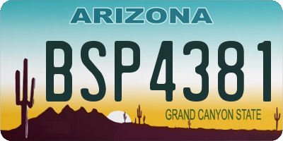 AZ license plate BSP4381
