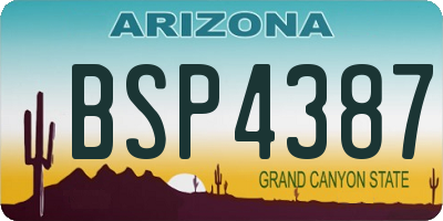 AZ license plate BSP4387