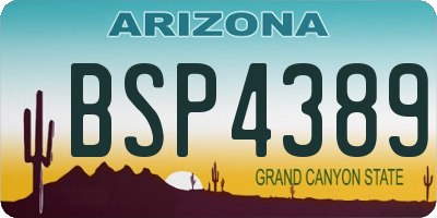 AZ license plate BSP4389