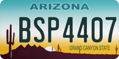 AZ license plate BSP4407