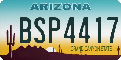 AZ license plate BSP4417