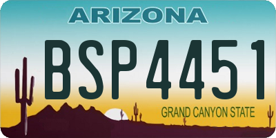AZ license plate BSP4451
