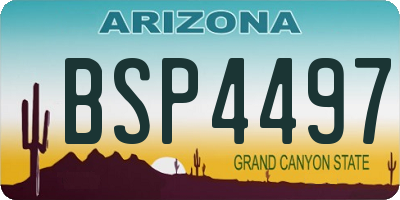 AZ license plate BSP4497