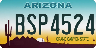 AZ license plate BSP4524