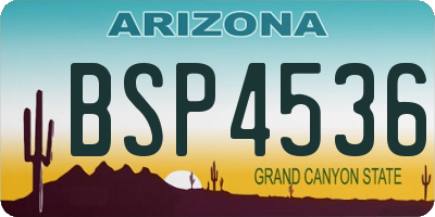 AZ license plate BSP4536