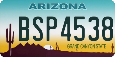 AZ license plate BSP4538