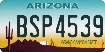 AZ license plate BSP4539
