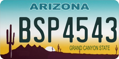 AZ license plate BSP4543