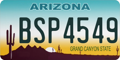 AZ license plate BSP4549