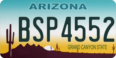 AZ license plate BSP4552