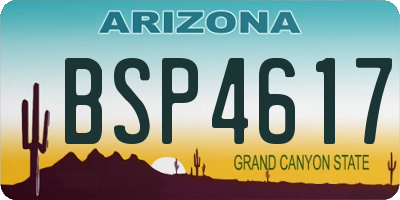 AZ license plate BSP4617