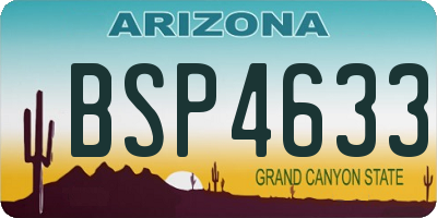 AZ license plate BSP4633