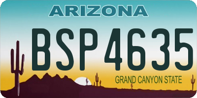 AZ license plate BSP4635