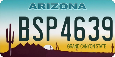 AZ license plate BSP4639