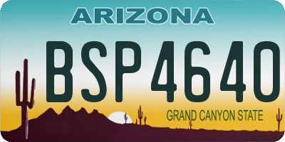 AZ license plate BSP4640