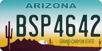 AZ license plate BSP4642