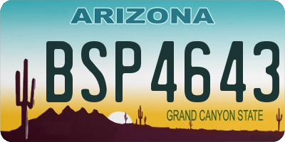 AZ license plate BSP4643
