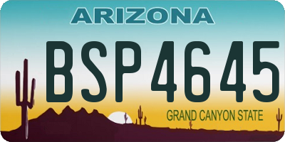 AZ license plate BSP4645