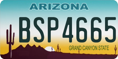 AZ license plate BSP4665