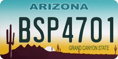 AZ license plate BSP4701