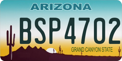 AZ license plate BSP4702