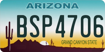 AZ license plate BSP4706