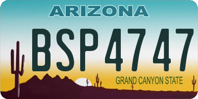 AZ license plate BSP4747