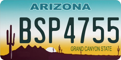 AZ license plate BSP4755