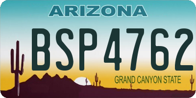 AZ license plate BSP4762