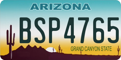 AZ license plate BSP4765
