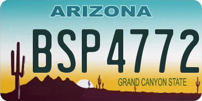 AZ license plate BSP4772