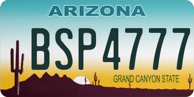 AZ license plate BSP4777