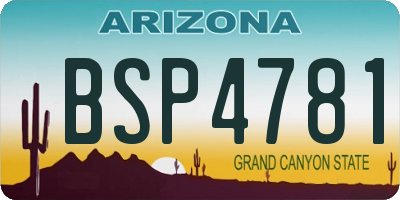 AZ license plate BSP4781