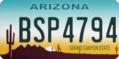AZ license plate BSP4794