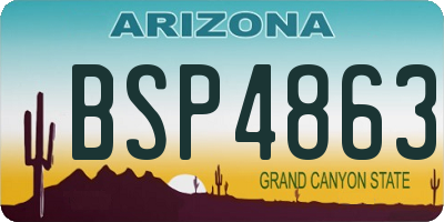 AZ license plate BSP4863
