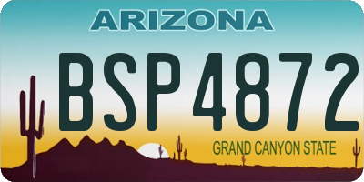 AZ license plate BSP4872