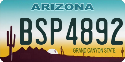 AZ license plate BSP4892
