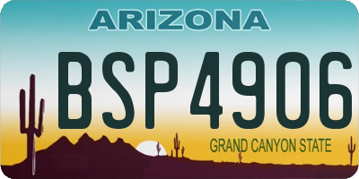 AZ license plate BSP4906